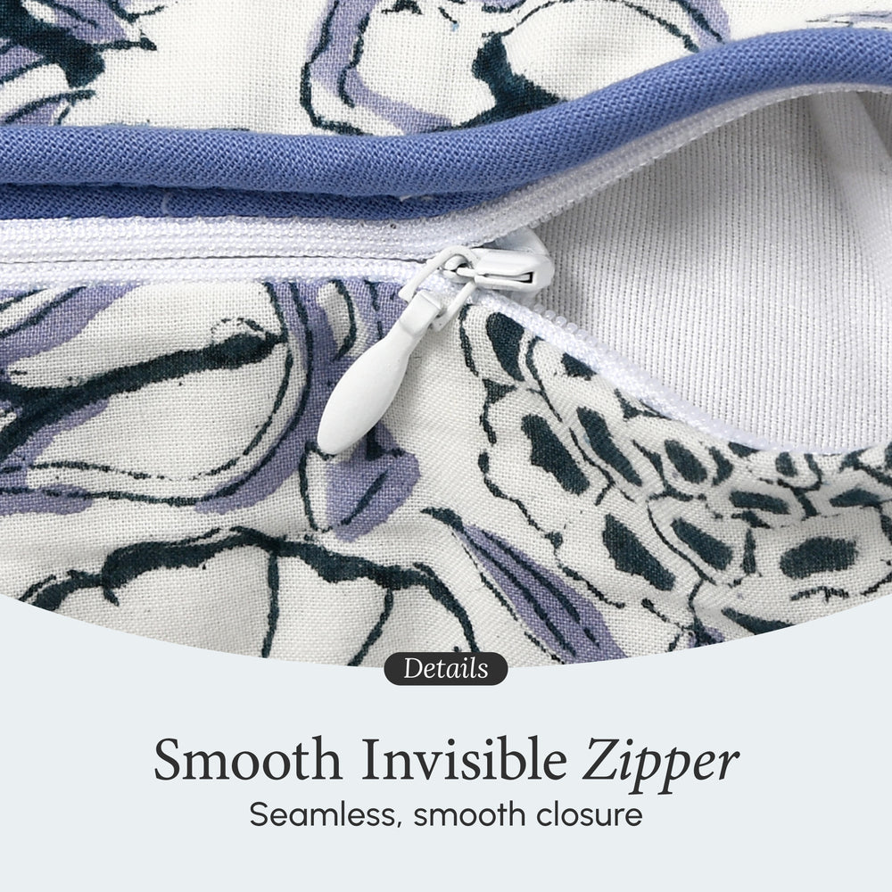 Piping Throw Pillow Covers - Indigo Blue (Set of 2)