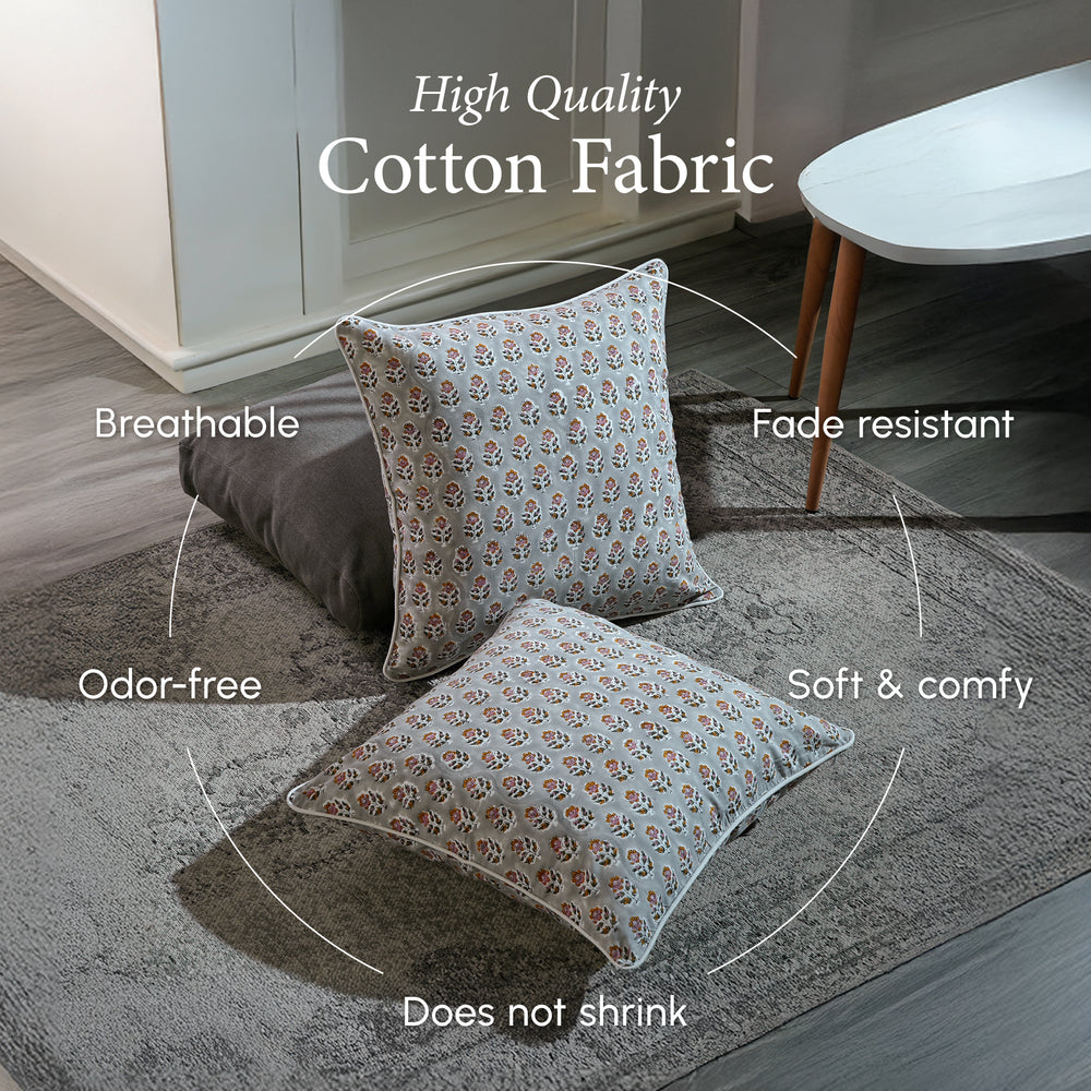 Piping Throw Pillow Covers - Labra Gray (Set of 2)