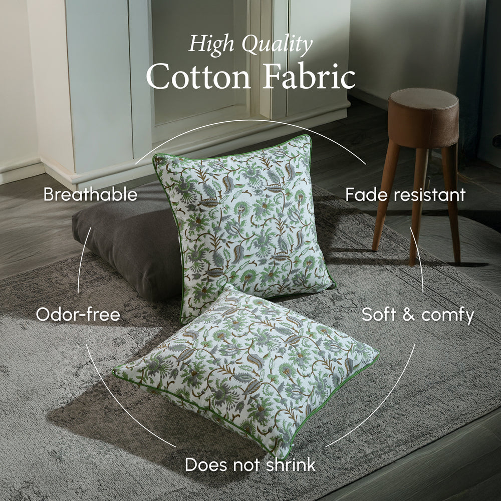 Piping Throw Pillow Covers - Mint Green (Set of 2)