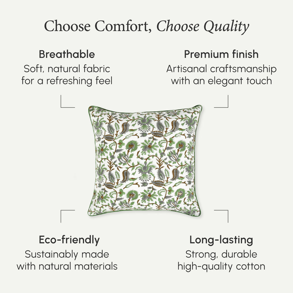 Piping Throw Pillow Covers - Mint Green (Set of 2)