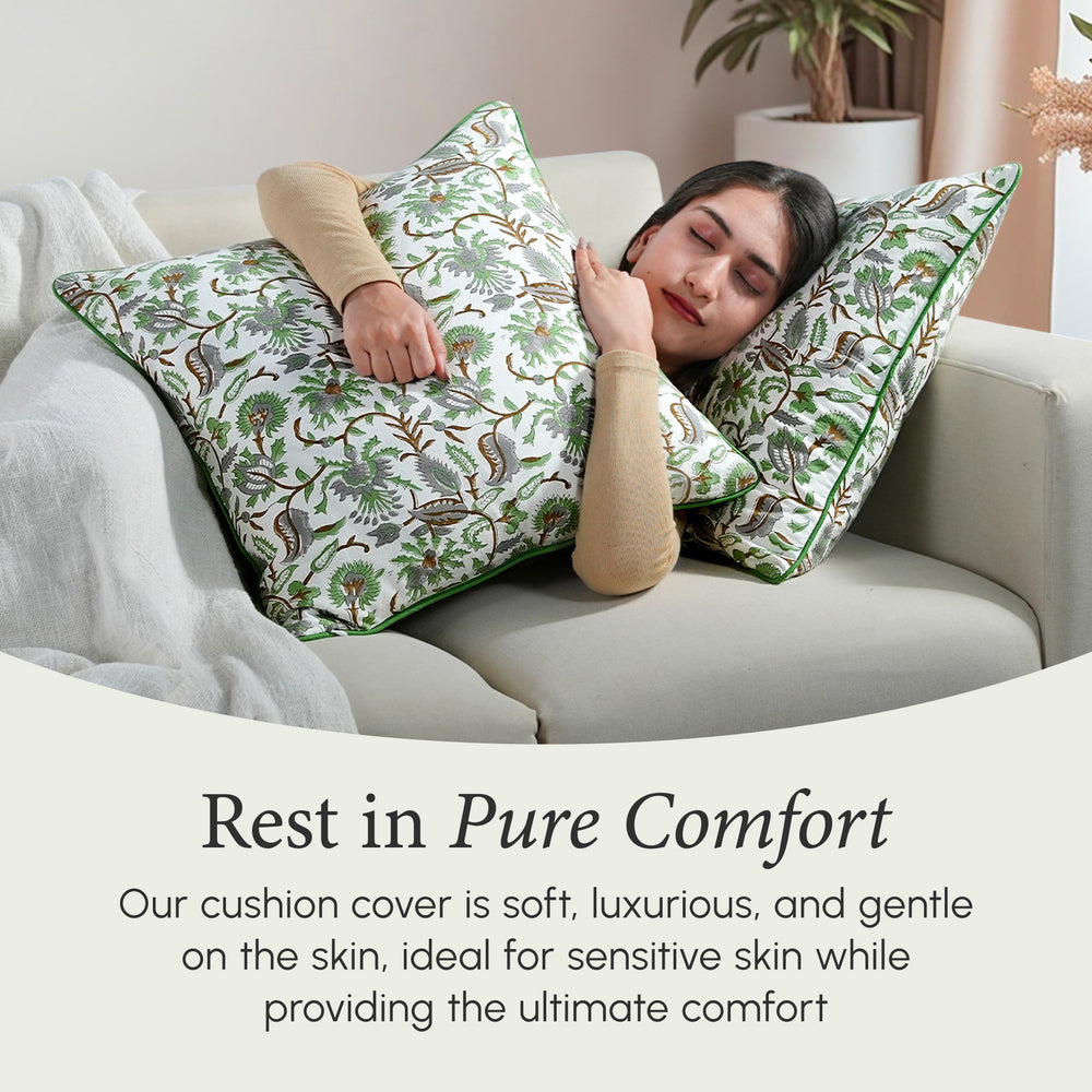 Piping Throw Pillow Covers - Mint Green (Set of 2)