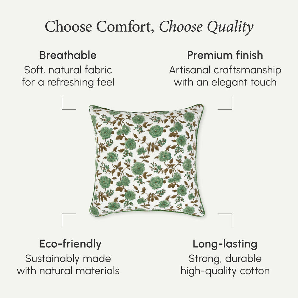 Piping Throw Pillow Covers - Fern Green (Set of 2)