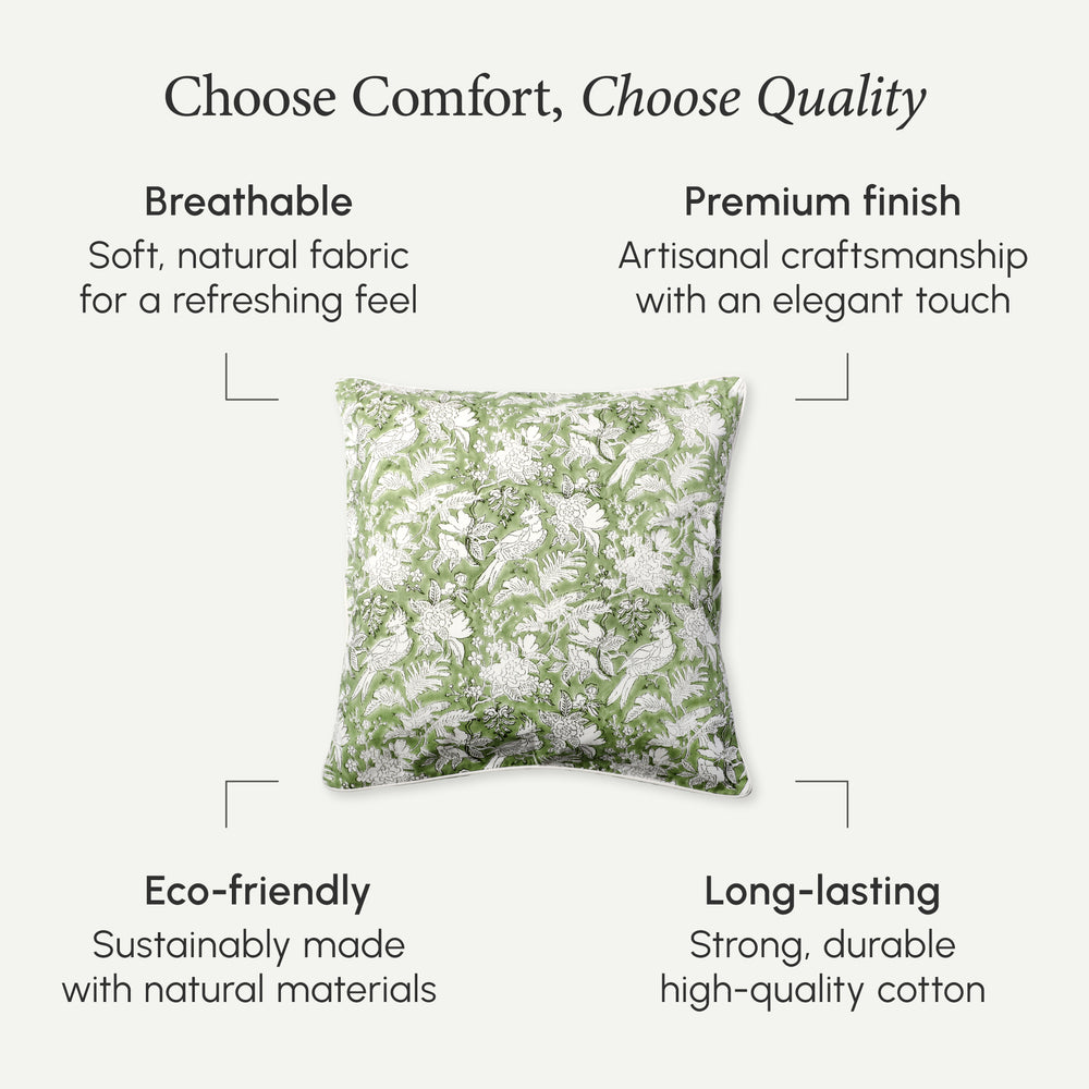 Piping Throw Pillow Covers - Olive Green (Set of 2)