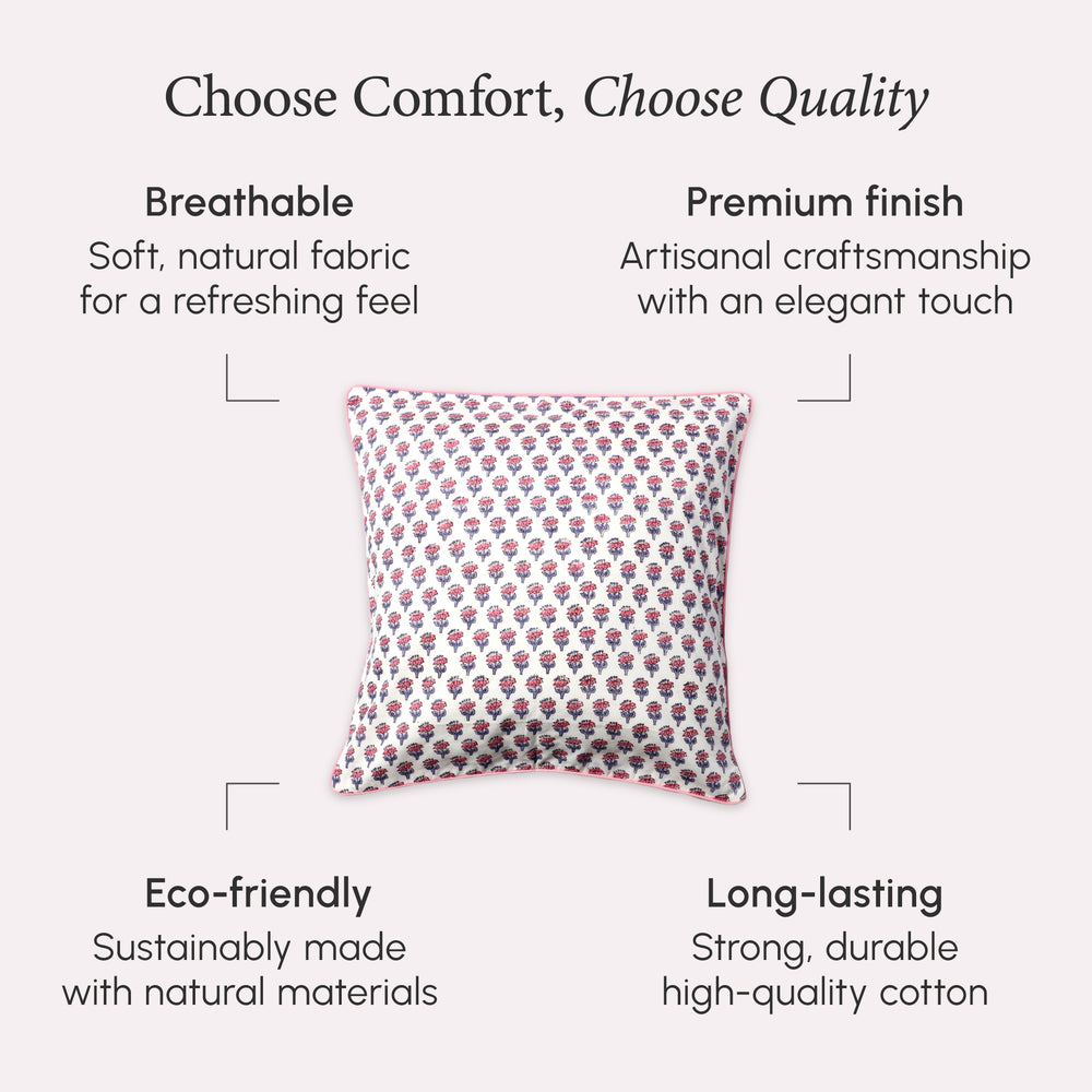 Piping Throw Pillow Covers - Pink Sapphire (Set of 2)