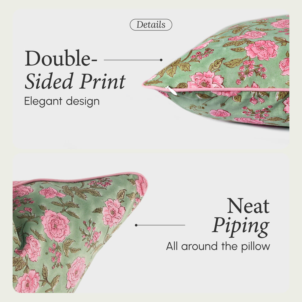 Piping Throw Pillow Covers - Pink Tourmaline (Set of 2)