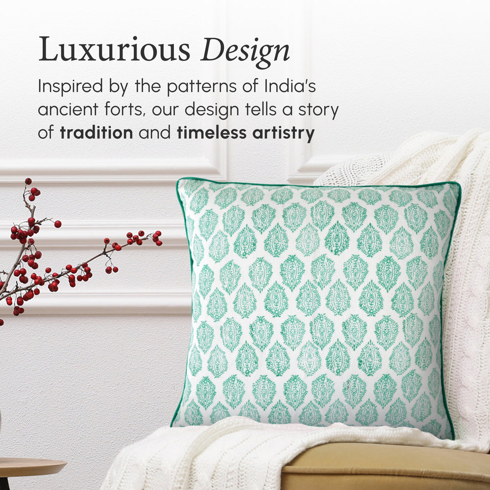 Piping Throw Pillow Covers - Sea Green (Set of 2)