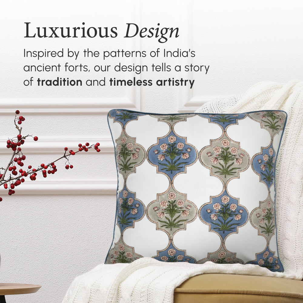 Piping Throw Pillow Covers - Tanzanite Blue (Set of 2)