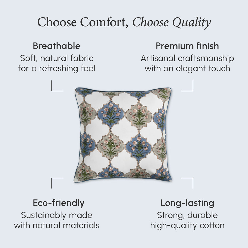 Piping Throw Pillow Covers - Tanzanite Blue (Set of 2)