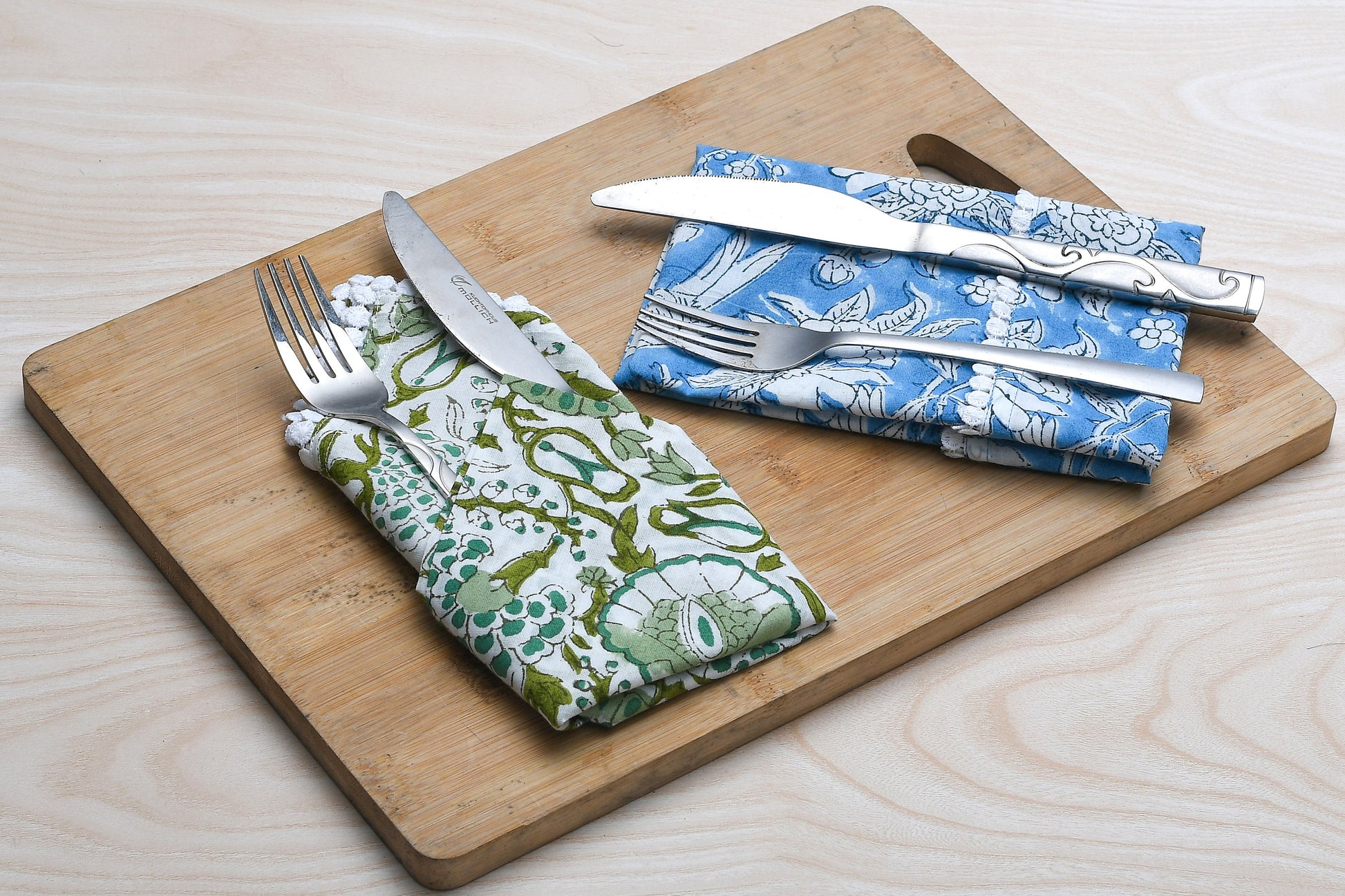 Multi-color Indian Block Print Pom-Pom Napkins, Floral Cotton Dinning Table Daily Use Napkins, Farmhouse Wedding Party Napkins 18x18 In