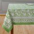 Olive Green Cotton Tablecloth on Kitchen Table