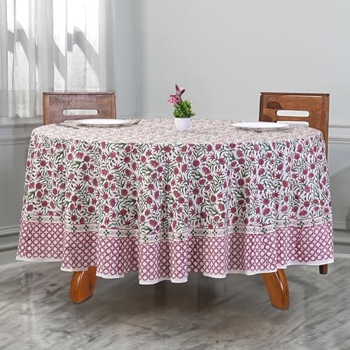 Red garnet round Round Tablecloth, Indian Hand Block Printed 100% Cotton Table cover, 60,90,110 Inch, Wedding Gifts home decor outdoor party