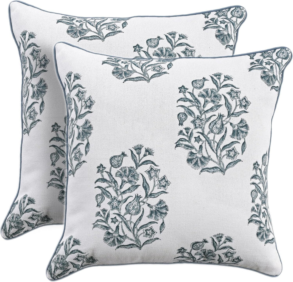 Boho Cotton Pillow Covers - Indigo Blue (Set of 2)