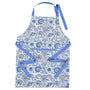 Elegant blue apron with front pockets for cooking & baking