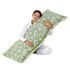 Green block print body pillow cotton cover with floral pattern