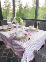 Pink Sapphire Block Printed Tablecloth