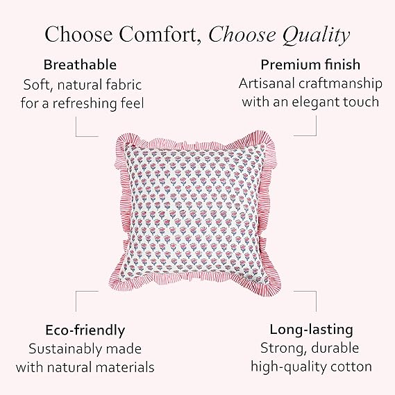 Ruffle Throw Pillow Covers -  Pink Sapphire