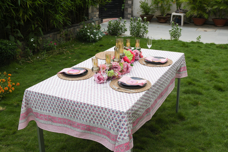 Pink Sapphire Cotton Tablecloth Table Cover - Cotton Print Club