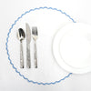 LF placemat Blue / Set of 2-15 in White Round Cotton Scallop Placemat