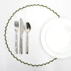 LF placemat Green / Set of 2-15 in White Round Cotton Scallop Placemat