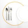 LF placemat Yellow / Set of 2-15 in White Round Cotton Scallop Placemat